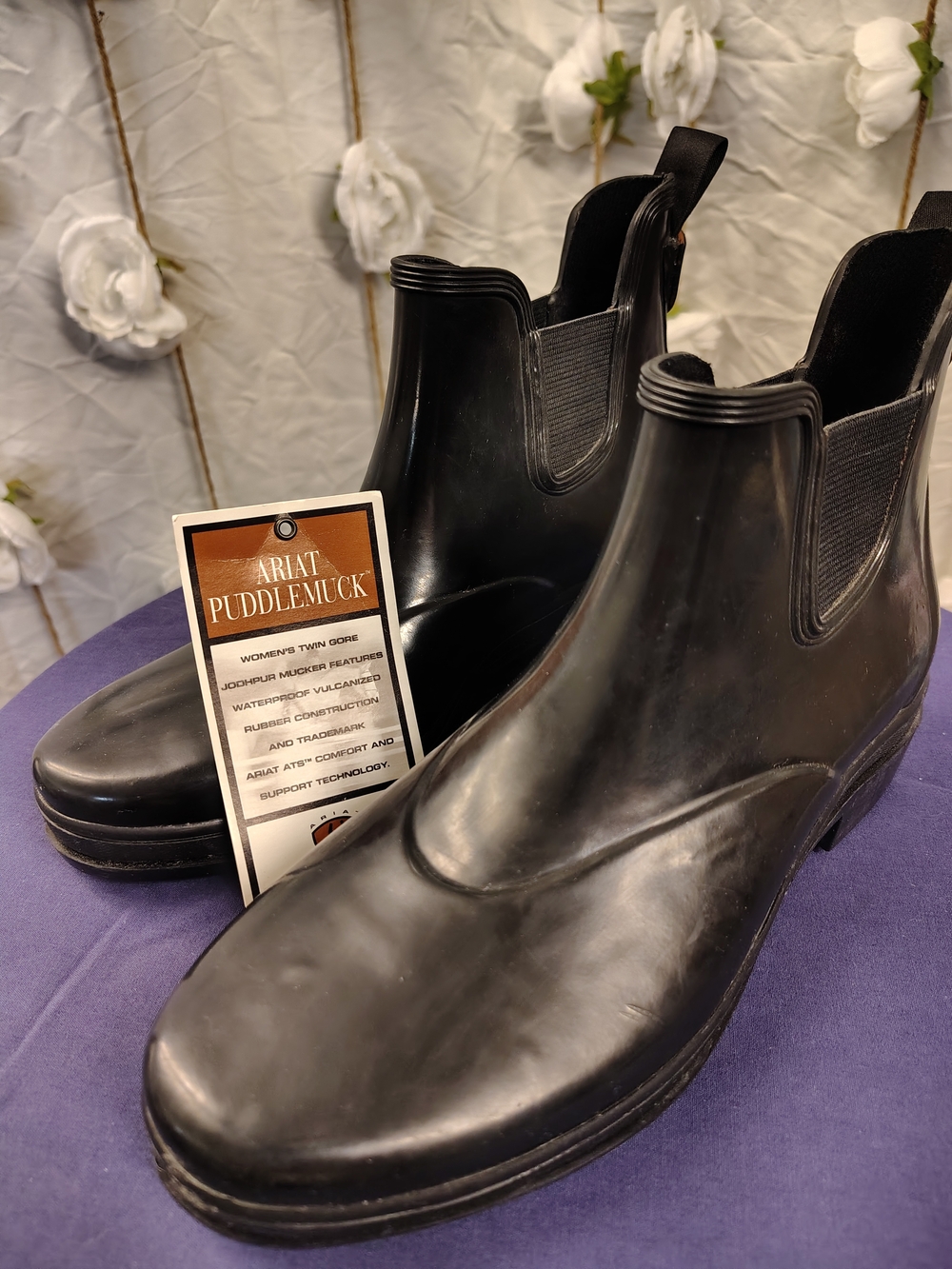 Ariat Puddlemuck Women's Black Waterproof Chelsea Rain Boots